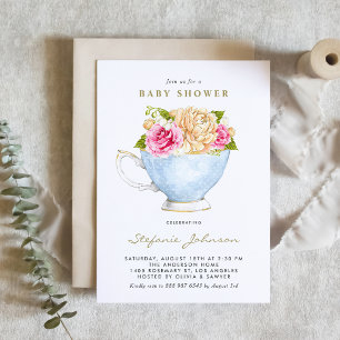 Invitation de Baby Shower avec Code QR Tasse de Th