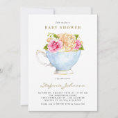 Invitation de Baby Shower avec Code QR Tasse de Th (Devant)