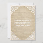 Invitation de Baby Shower avec dentelle en toile d (Dos)