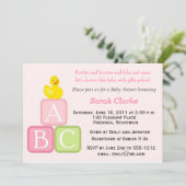 Invitation de baby shower avec Duckie et blocs (Debout devant)