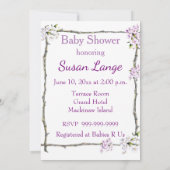 Invitation de baby shower avec l'éléphant de bébé (Dos)