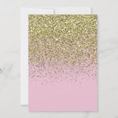 Invitation de Baby Shower avec paillettes roses et (Dos)
