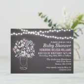 Invitation de Baby Shower avec tableau noir et pot (Debout devant)