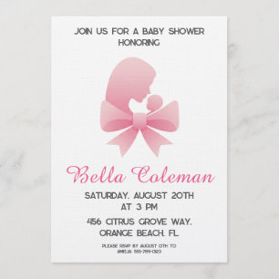 Invitation de baby shower avec un adorable ruban r