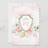 Invitation de Baby shower "Baby in Bloom" rose vif (Dos)