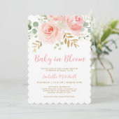 Invitation de Baby shower "Baby in Bloom" rose vif (Debout devant)