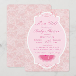 Invitation de Baby shower Ballerina personnalisée