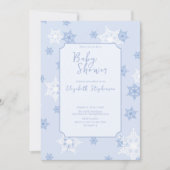 Invitation de Baby Shower Bébé Fille Flocon de Nei (Devant)