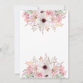 Invitation de baby shower bébé fleurs aquarelle ro (Dos)