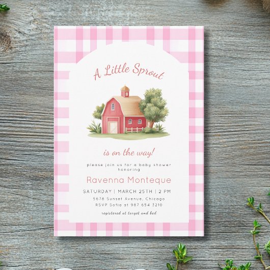 Invitation de Baby Shower Bébé Poussin Rose à Carr