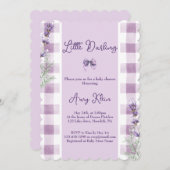 Invitation de baby shower bébé violet  (Devant / Derrière)