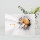 Invitation de Baby shower blanc Daisy Ultrasound (Debout devant)