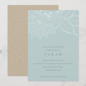 Invitation de Baby shower Bleu Bleu Paisley Orné C (Devant / Derrière)