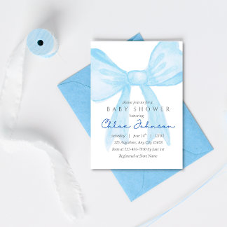 Invitation de Baby Shower Bleu – Modèle Éditable