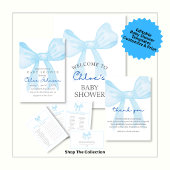 Invitation de Baby Shower Bleu – Modèle Éditable