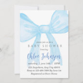 Invitation de Baby Shower Bleu – Modèle Éditable (Devant)