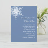Invitation de Baby shower bleu neige compensé (Debout devant)