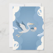 Invitation de Baby Shower Bleue pour Garçons (Dos)