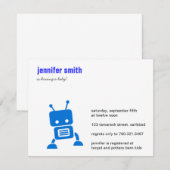 Invitation de Baby shower Blue Baby Robot (Devant / Derrière)