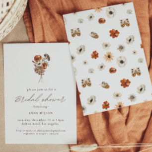 Invitation de Baby Shower Bohème aux Fleurs Sauvag