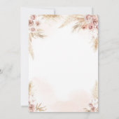 Invitation de Baby Shower Bohème Fille avec Herbe (Dos)