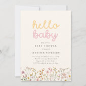 Invitation de Baby Shower Bohème Fleur Sauvage (Devant)