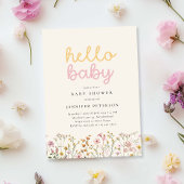 Invitation de Baby Shower Bohème Fleur Sauvage