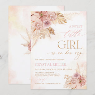 Invitation de Baby Shower Bohème Fleurie pour une 