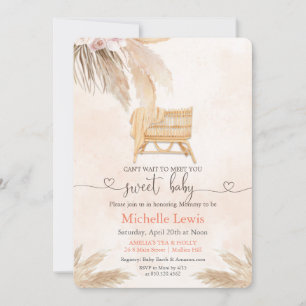 Invitation de Baby Shower Bohème Pampas