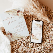 Invitation de Baby Shower Bohème Terracotta Herbe 