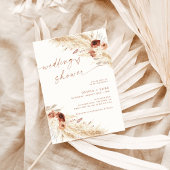 Invitation de Baby Shower Bohème Terracotta Herbe 