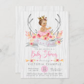 Invitation de Baby shower Boho Princess Tribal Ant (Devant / Derrière)