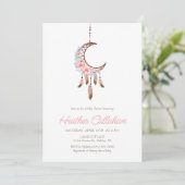 Invitation de Baby shower Boho Rose Dream (Debout devant)