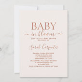 Invitation de Baby shower Boho rose pâle (Devant)