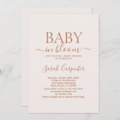 Invitation de Baby shower Boho rose pâle (Devant / Derrière)