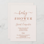 Invitation de Baby shower Boho rose pâle (Devant / Derrière)