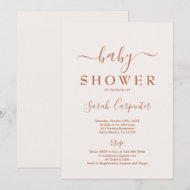 Invitation de Baby shower Boho rose pâle