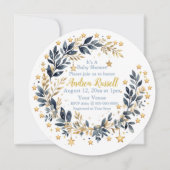 Invitation de Baby Shower Boho Stars Greenery (Devant)