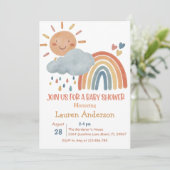 Invitation de Baby shower Boho Sunshine (Debout devant)