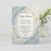 Invitation de baby shower botanique bleue (Debout devant)