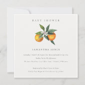 Invitation de Baby shower botanique orange minimal (Devant)