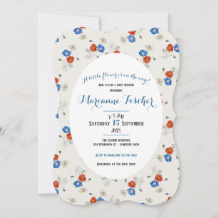 Invitation de baby shower botanique rouge blanc &