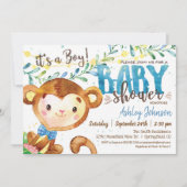 Invitation de Baby shower Boy Monkey (Devant)