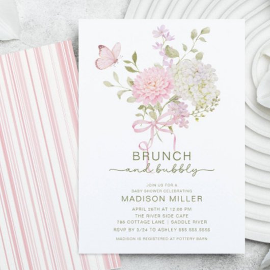 Invitation de Baby Shower Brunch & Bubbly