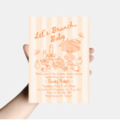 Invitation de Baby Shower Brunch | Rayures orange