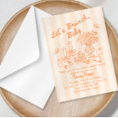 Invitation de Baby Shower Brunch | Rayures orange