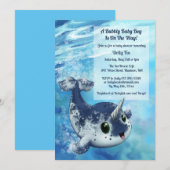 Invitation de Baby shower Bubbly Narwhal (Devant / Derrière)