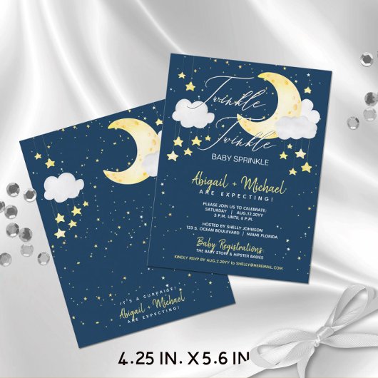 Invitation de Baby shower budget Twinkle Twinkle