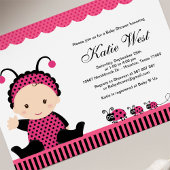 Invitation de Baby shower Bug Lady Rose