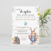Invitation de Baby shower Bunny de livre d'histoir (Debout devant)